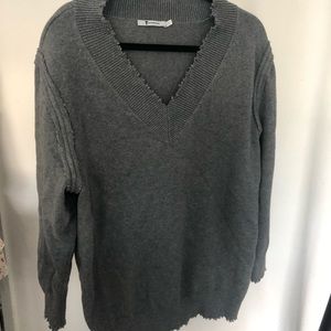 T by Alexander Wang S Oversized V Neck Sweater